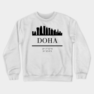 DOHA QATAR BLACK SILHOUETTE SKYLINE ART Crewneck Sweatshirt